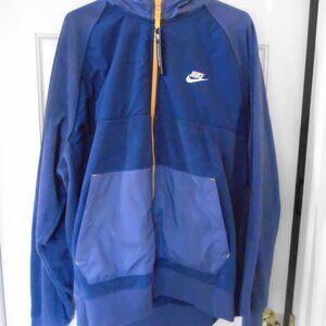 Men's NIKE Blue Fleece Hooded Jacket Size XL NWT
